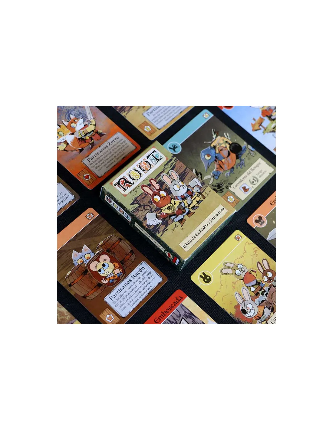 2tomatoes Games | Root: Pack letters from exiles and partisans | Strategic expansion | New cards, mechanics and possibilities | Fantasy and animals | 2to 6 Juadores