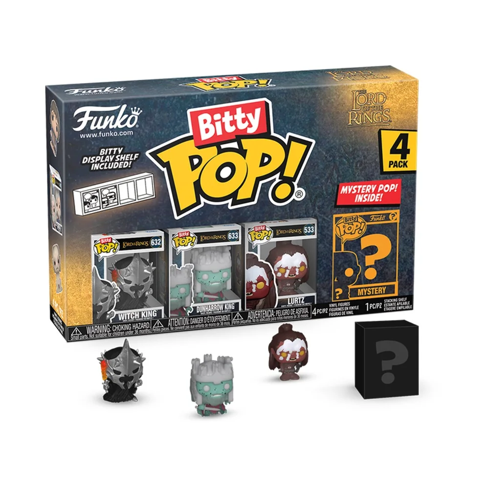 FUNKO BITTY POP! EL SEÑOR DE LOS ANILLOS - REY BRUJO, REY DE LOS MUERTOS, LURTZ Y ¿?, 75459, FIGURA DE 2 CM, COLECCIONABLE DE VINILO, ENVÍO URGENTE 24-48 HORAS, TIENDA CON LICENCIA OFICIAL, PELÍCULA,