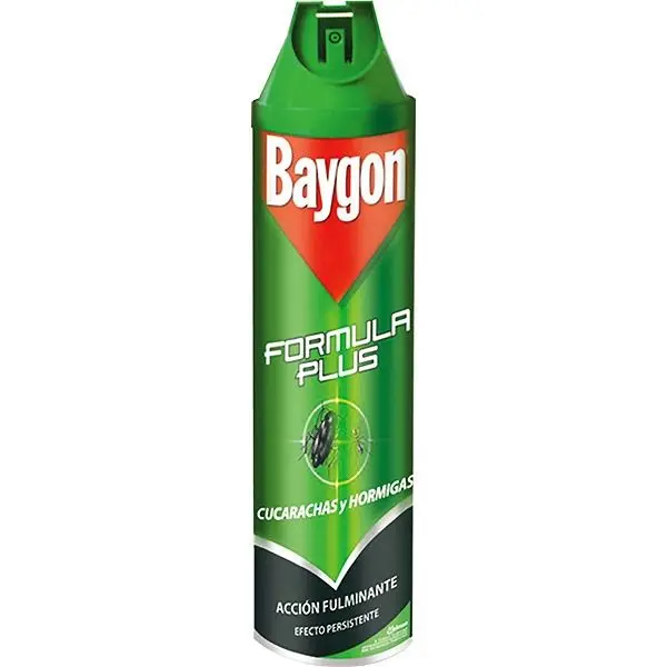 Baygon Insecticida contra Cucarachas y Hormigas, Fórmula Plus, Acción Rápida y Efecto Duradero, 400ml【ROUA】