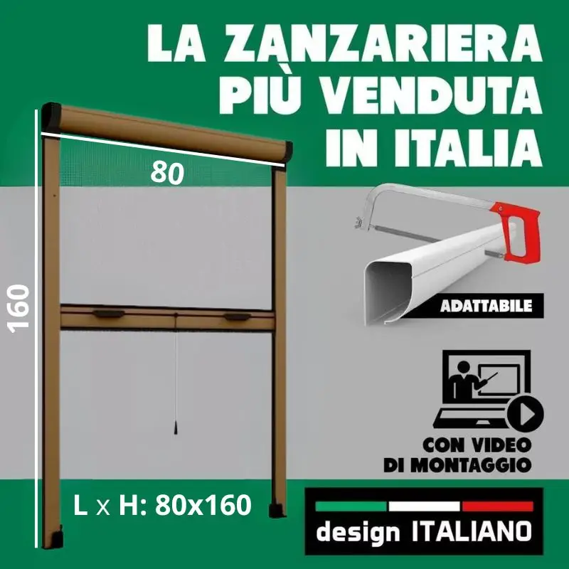 80 x 160 mosquitera de rodillo Vertical DIY BRONZO Kit de reducción hecho a medida, para ventana