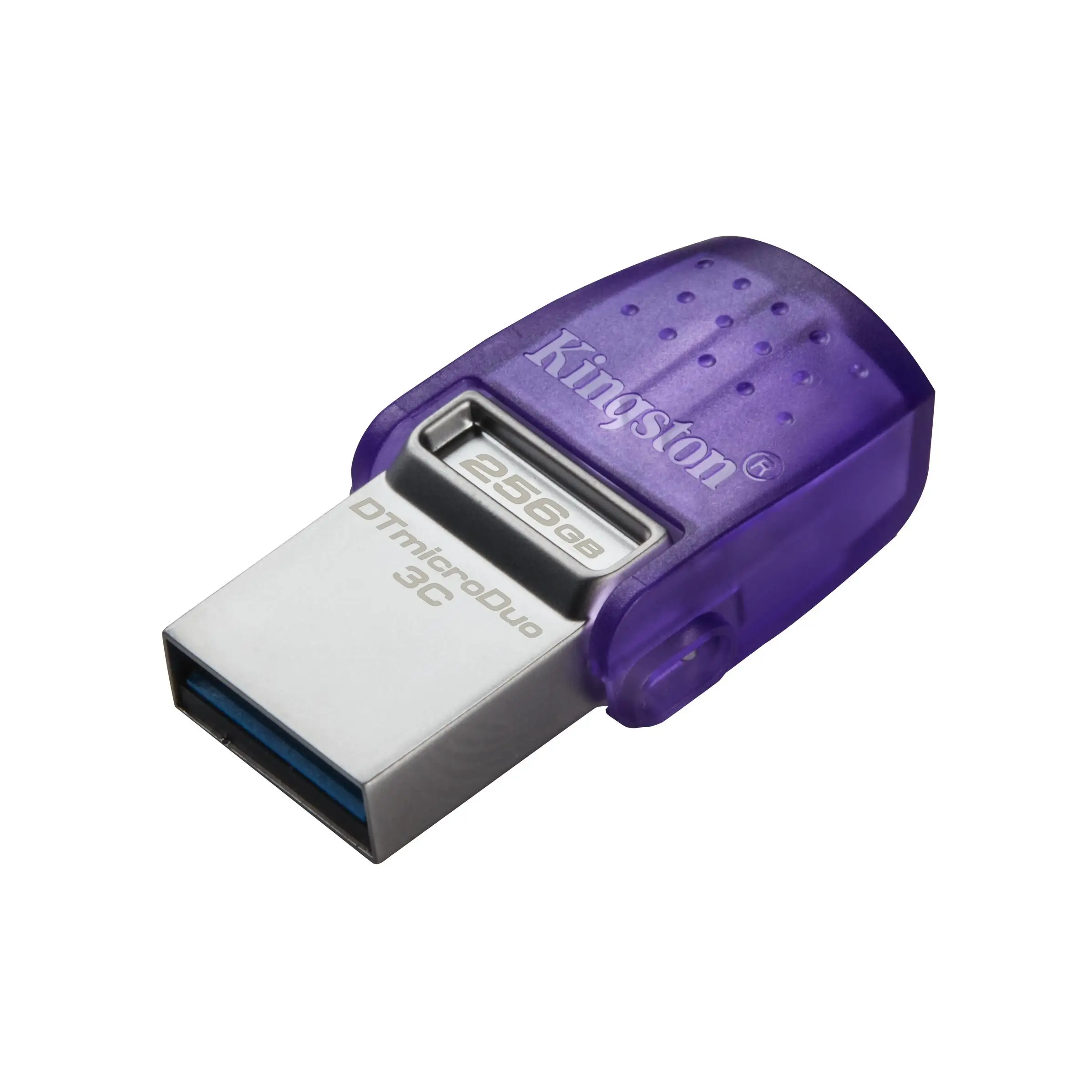 Kingston Datatraveler Microduo 3C - 256 GB - USB Type-A / USB Type-C - Acero Inoxidable y Púrpura