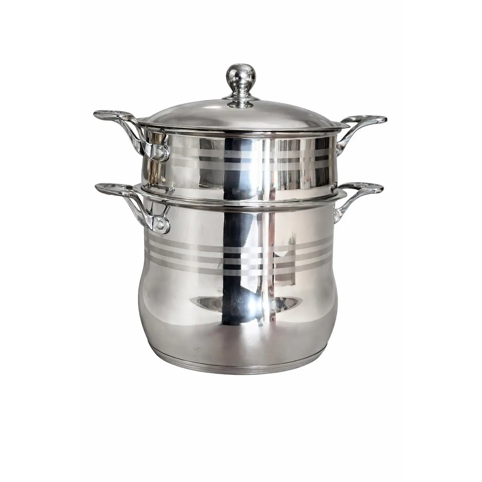 Vaporera de Acero Inoxidable con Olla — Cocedor al Vapor para Cuscús, Verduras y Carne — Apta para Gas y Vitrocerámica