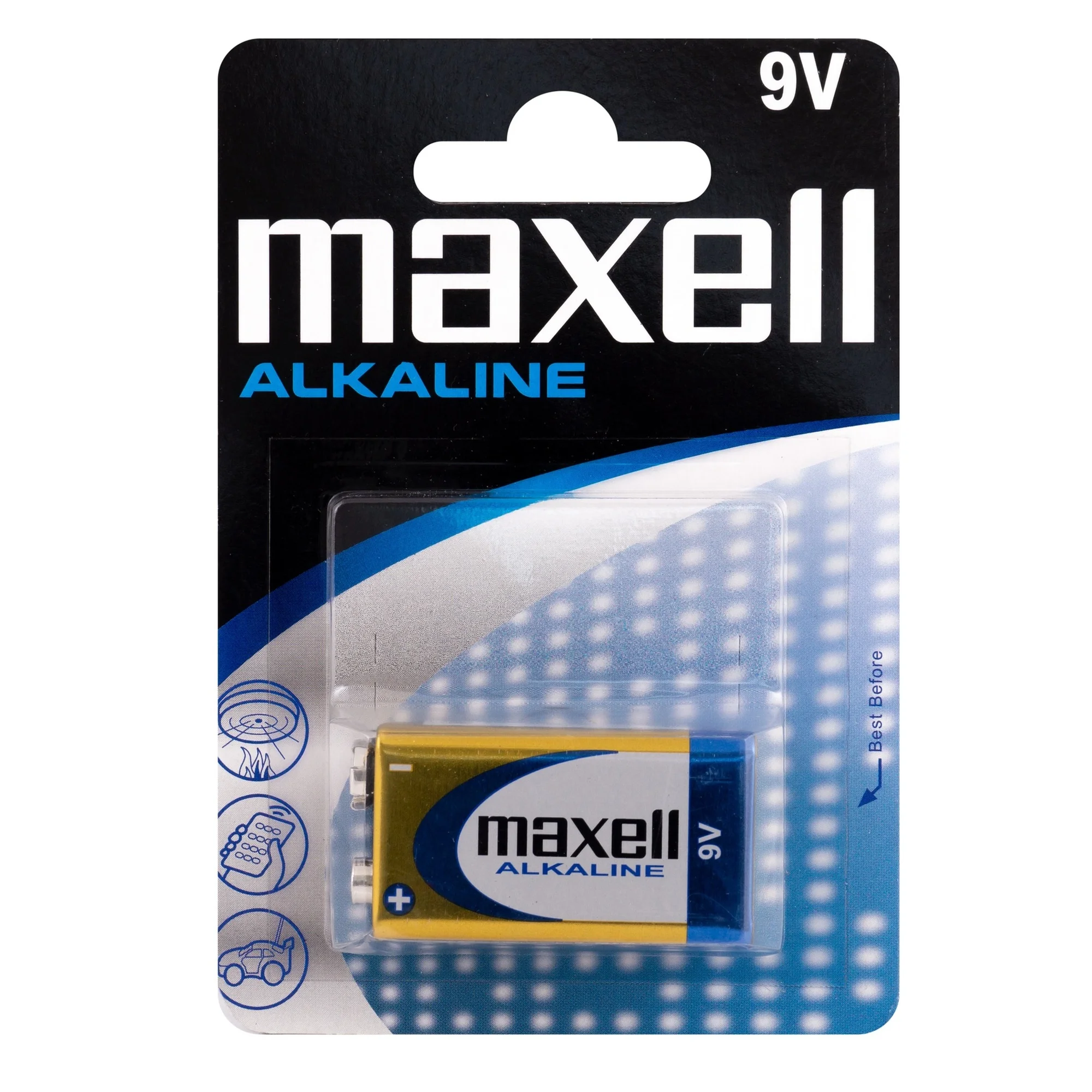 9V Maxell 6LR61 alkaline battery-long lasting