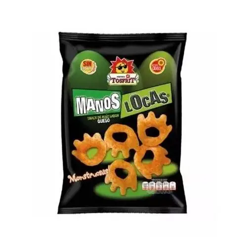 Manos Locas de Maíz Horneado con Sabor a Queso - Tosfrit Aperitivos - Sin Gluten - Pack de 20/26gr