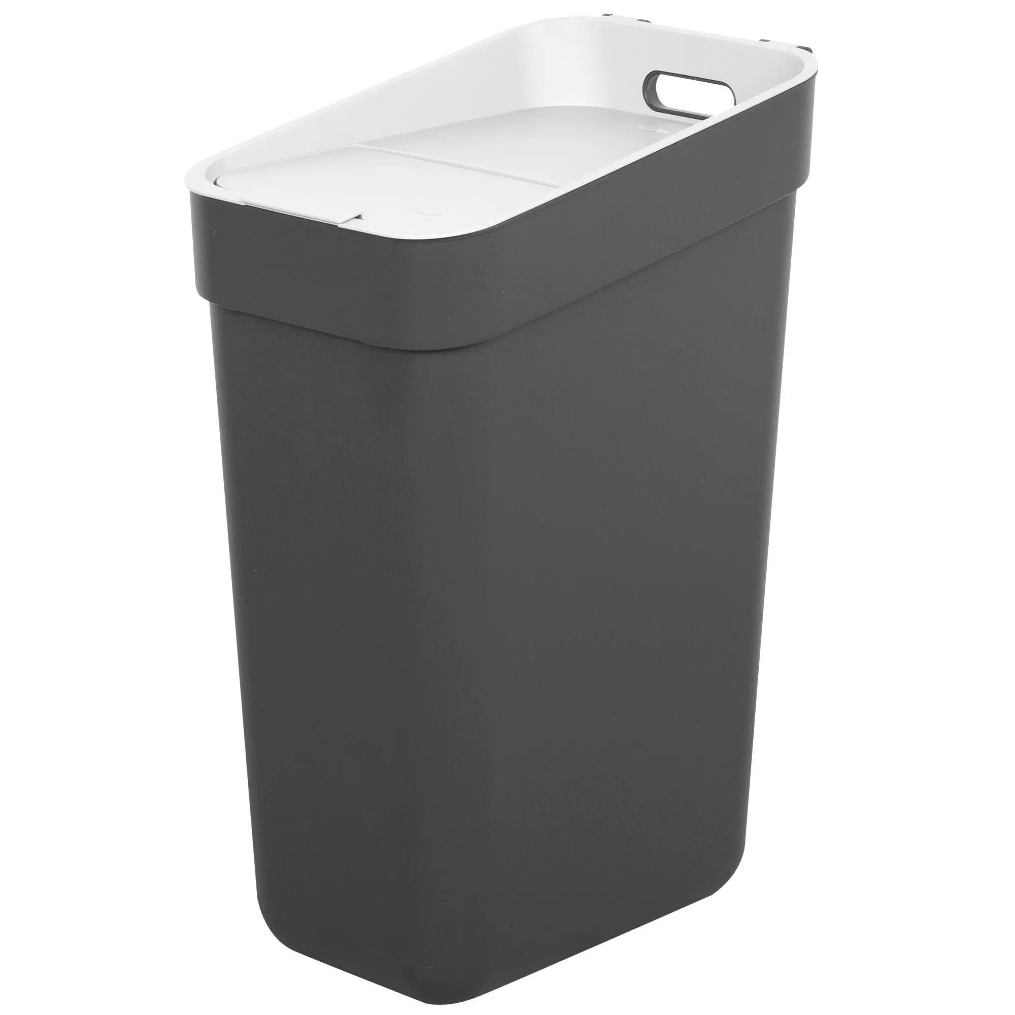 Curver Ready To Collect Recycle Bucket, Stackable Modular Design, Recycled Plastic, Double Opening, Ergonomic Handle, Inner Attachment for Bag, Sorting Stickers, Back Bracket Included, ideal for kitchen and pantry