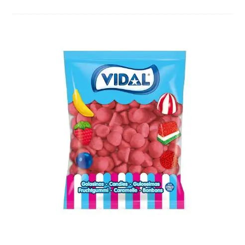 VIDAL Fresas Crunch bolsa 1 Kg  sabor a Fresa  sin gluten sabor original Vidal garantizado