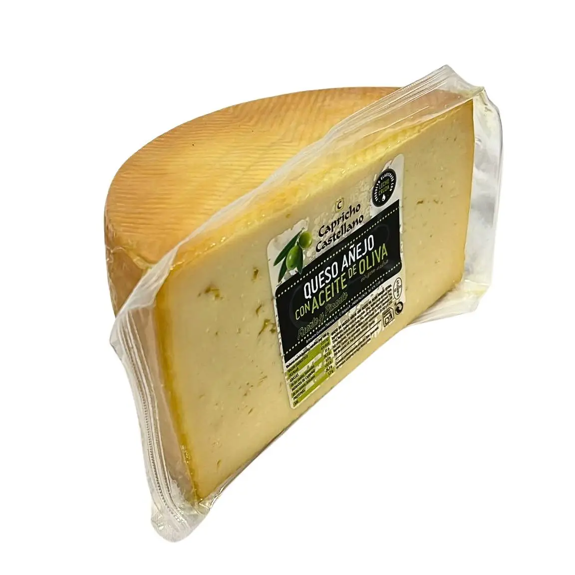 Queso de Oveja Añejo en Aceite de Oliva , Curado Sabor Intenso y Picante , Capricho Castellano , Envasado al Vacío , Media Pieza 1,5 kg