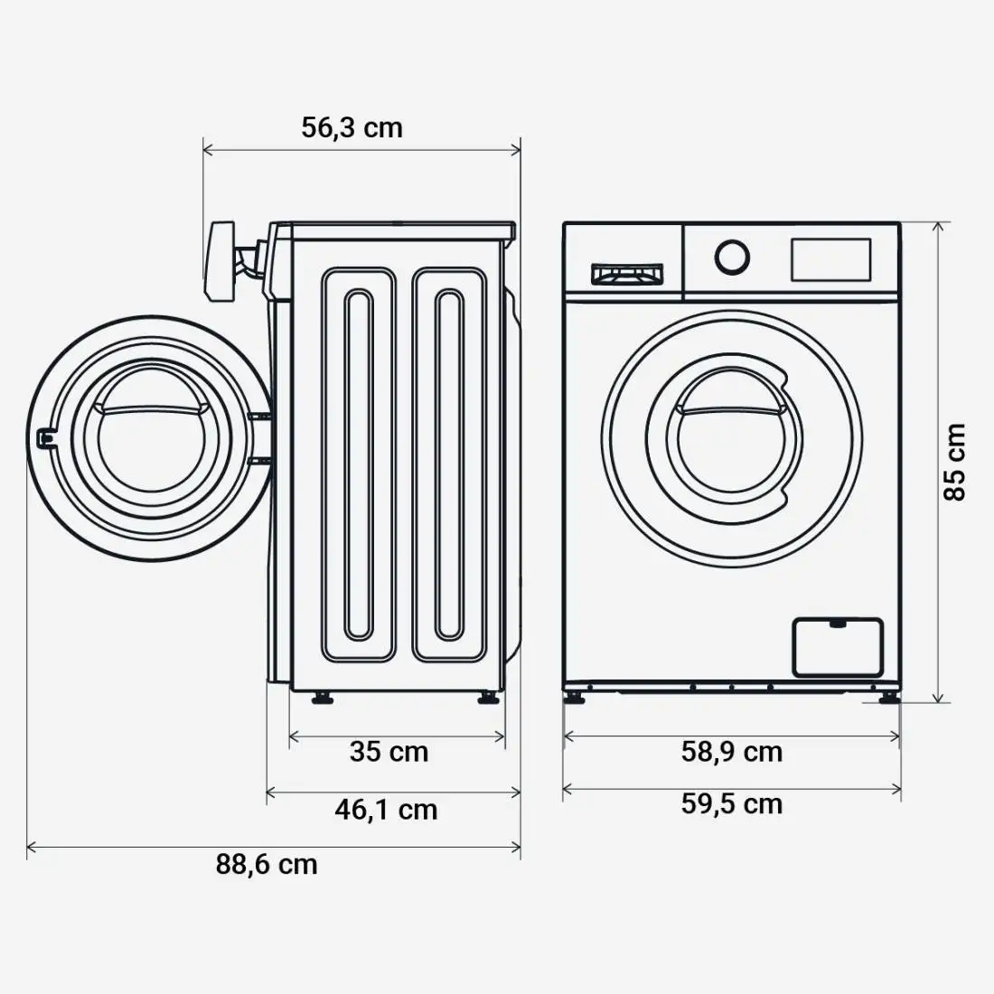 Universalblue IBIZA washing machine 4007W 7kg front load | Digital Display