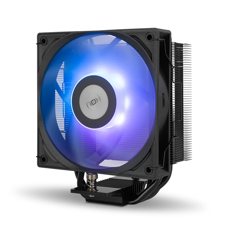 NOX XTREME PRODUCTS HUMMER R-400 ARGB Black - Disipador CPU por Aire, Ventilador 120mm PWM, Iluminación ARGB, TDP 235W, 4 Heatpipes, Compatible Intel/AMD, Silencioso y Eficiente, Negro