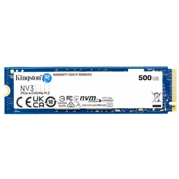 Kingston nv3 disco duro solido ssd m2 2280 500gb pcie 4.0 nvme 3d nand