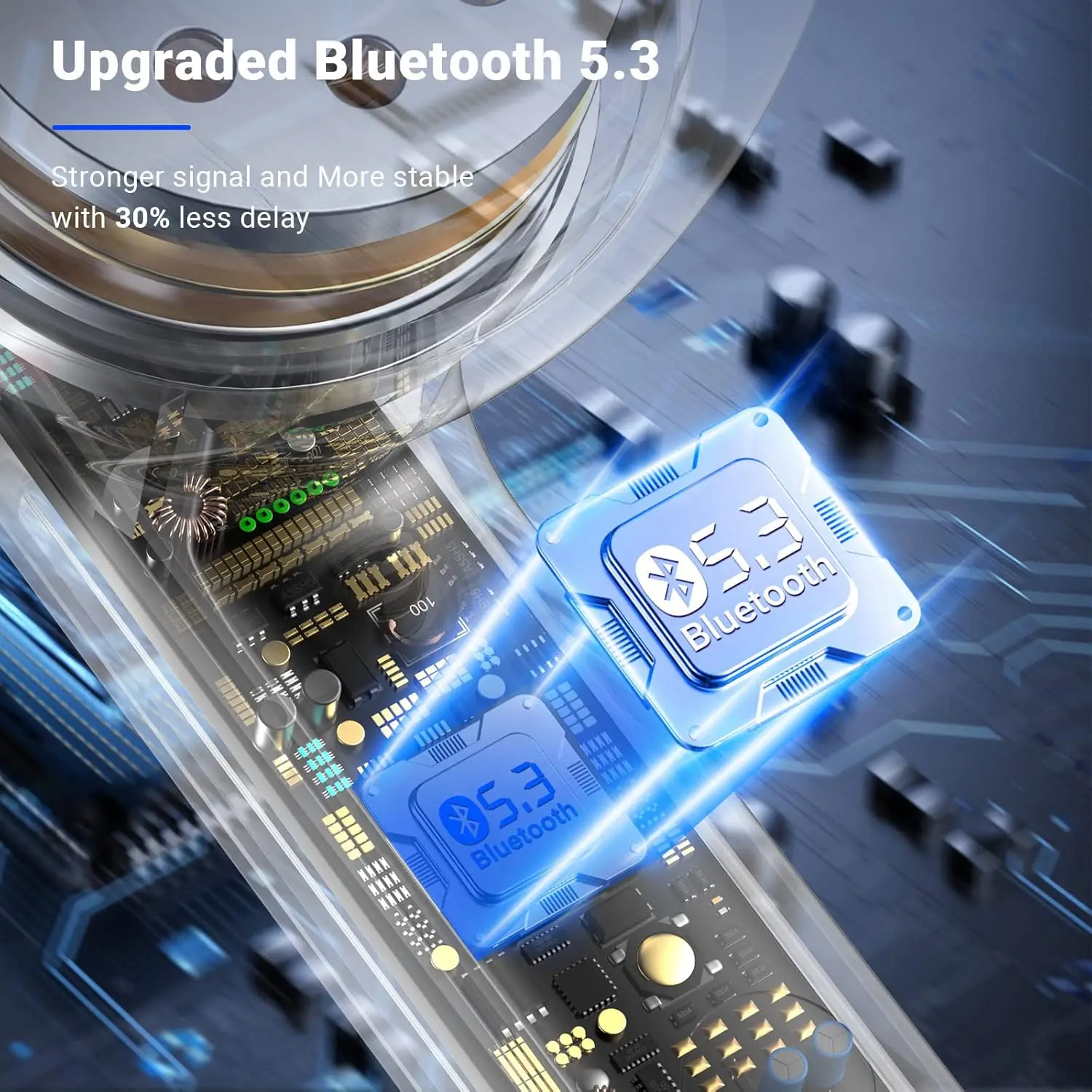 Wireless Earbuds, Bluetooth 5.3 Headphones with 4 ENC Noise Cancelling Mics, 40H Playtime, IPX7 Waterproof, LED Display, Ergonomic Design, Quick Charge, Ideal for Sports and Calls, Deep Bass Stereo Sound.