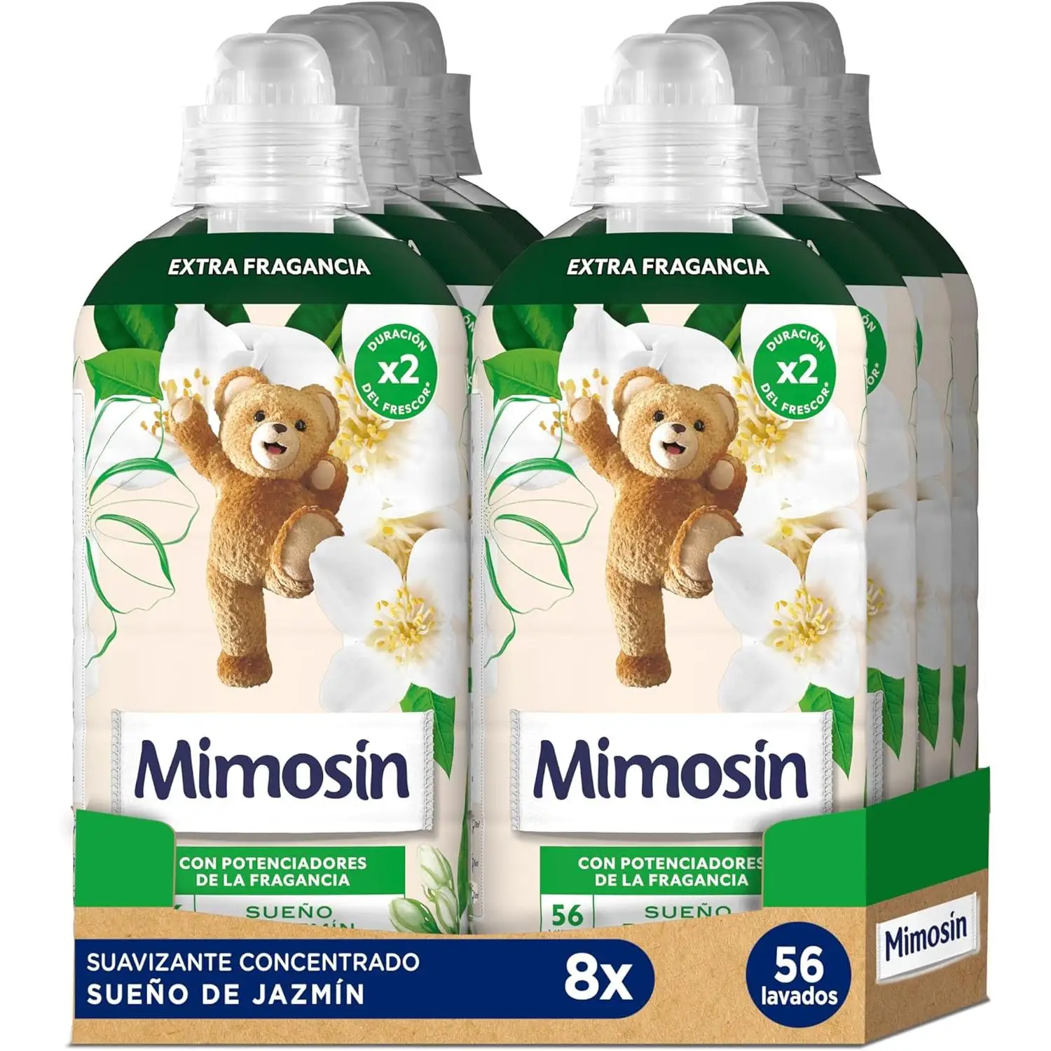 PACK de 8 - Mimosín suavizante concentrado extra fragancia Sueño de jazmín 8 botellas de 56 dosis
