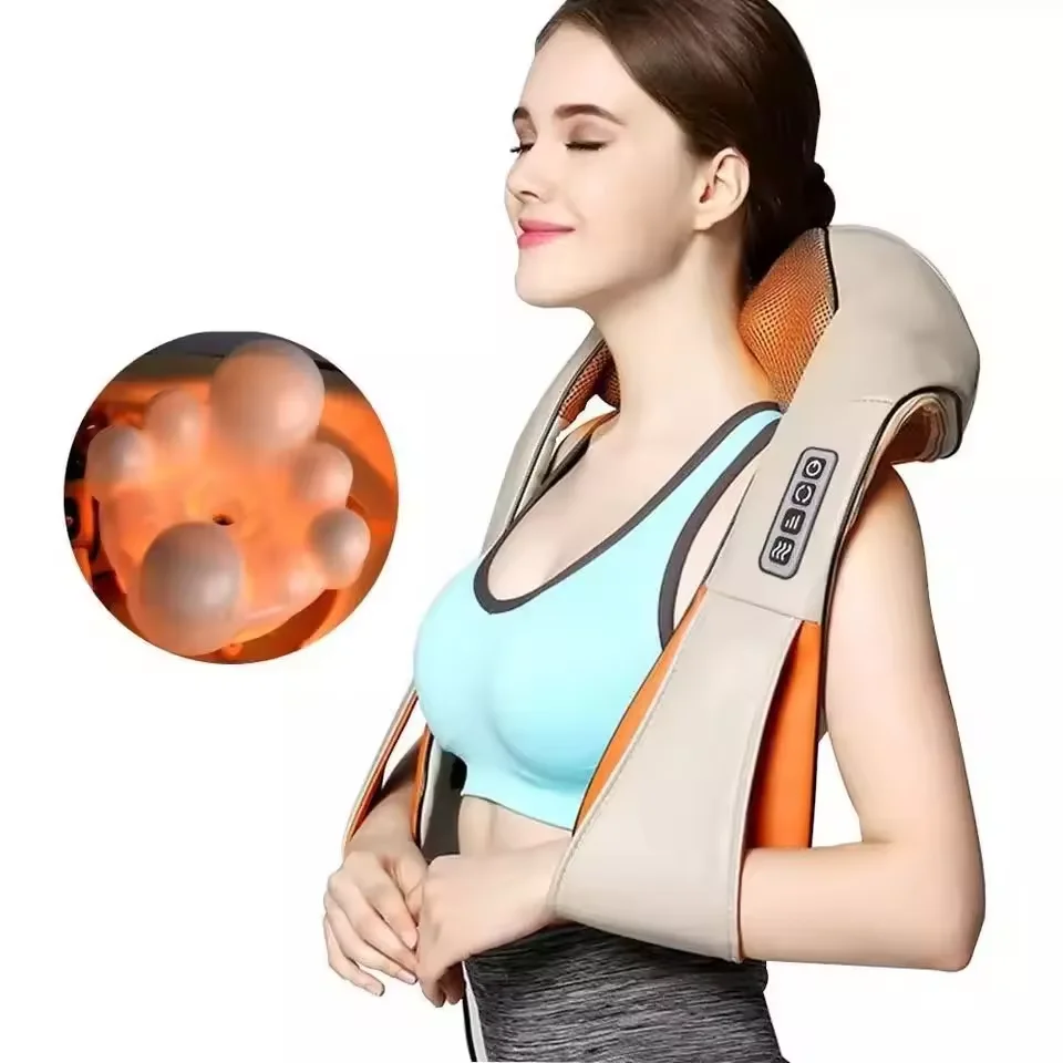 Elektrisches Shiatsu-Massagegerät in U-Form für Rücken, Nacken und Schultern, Infrarot-Heißmassage für zu Hause aus Spanien
