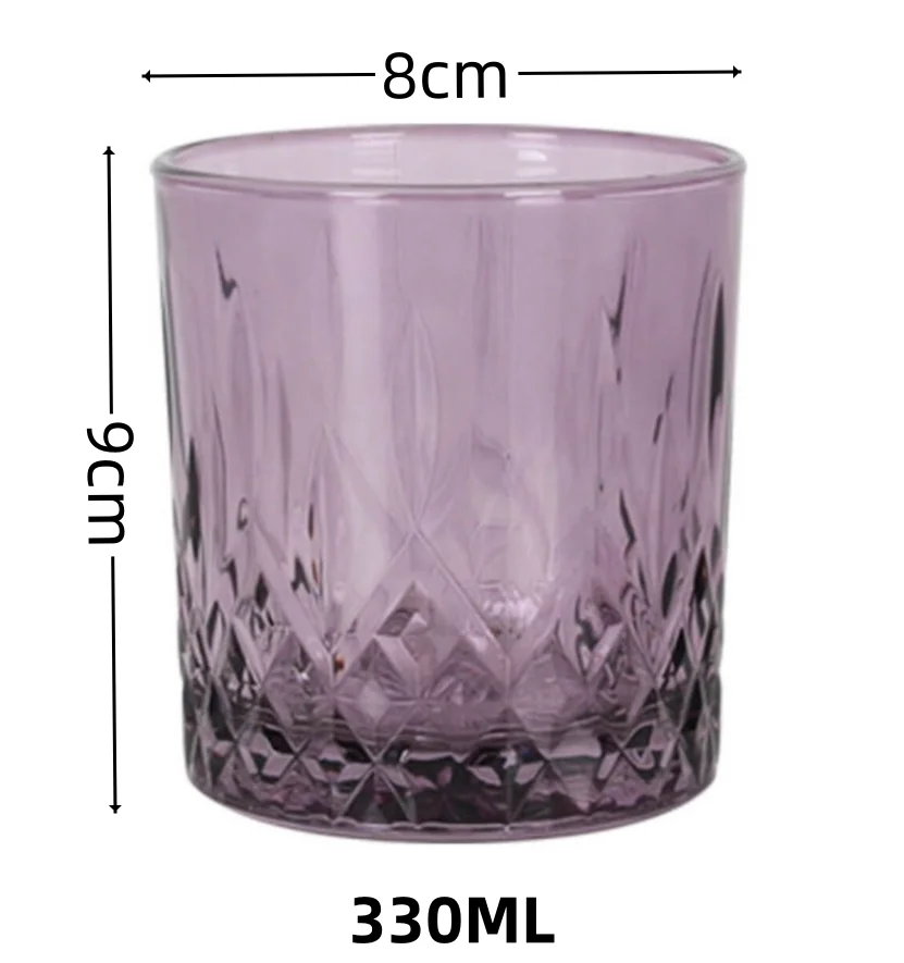 LAV SET 6 multicolored glass tumbler 330cc