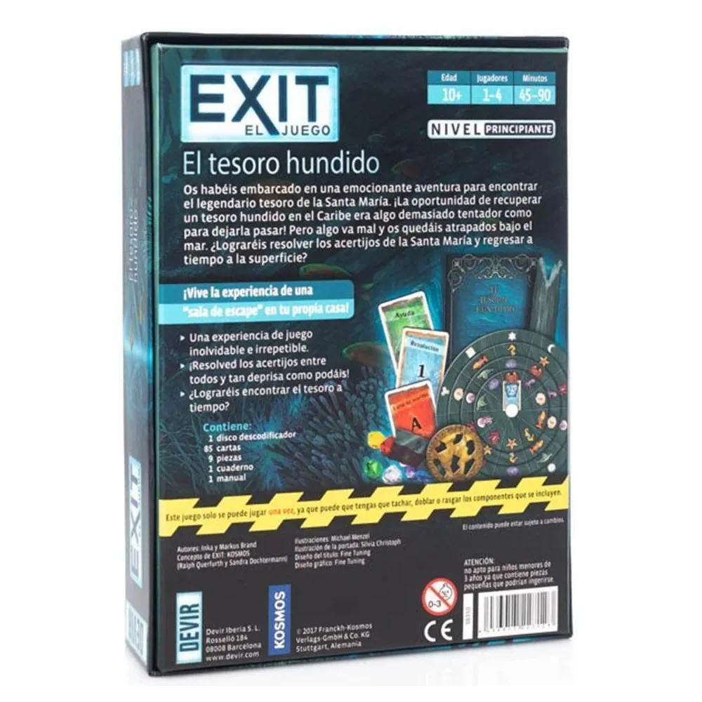 Exit the sunken treasure card game-brand new-Devir-cards- (Exit Volume 7)