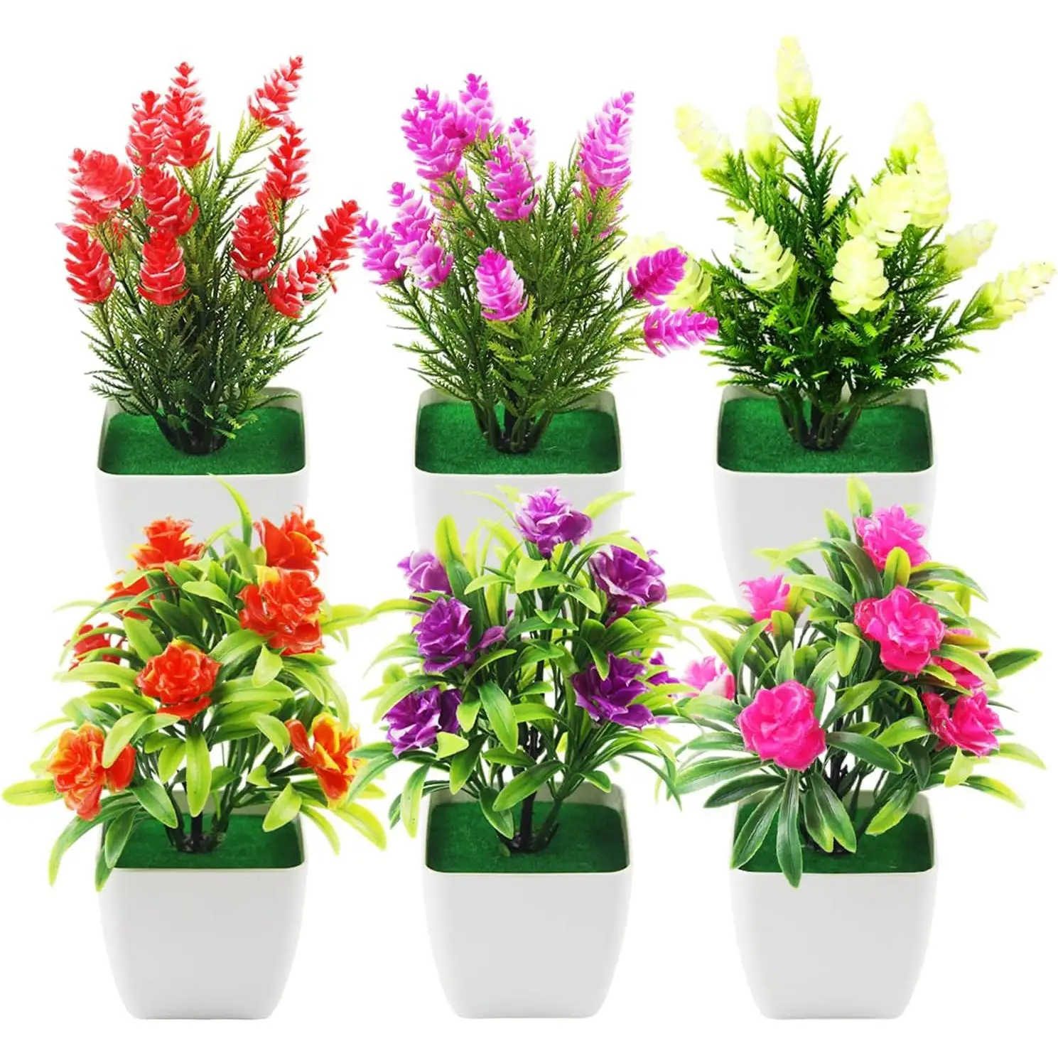 6 Piezas Plantas Artificiales Decorativas Planta Artificial Aproximadamente 7,08