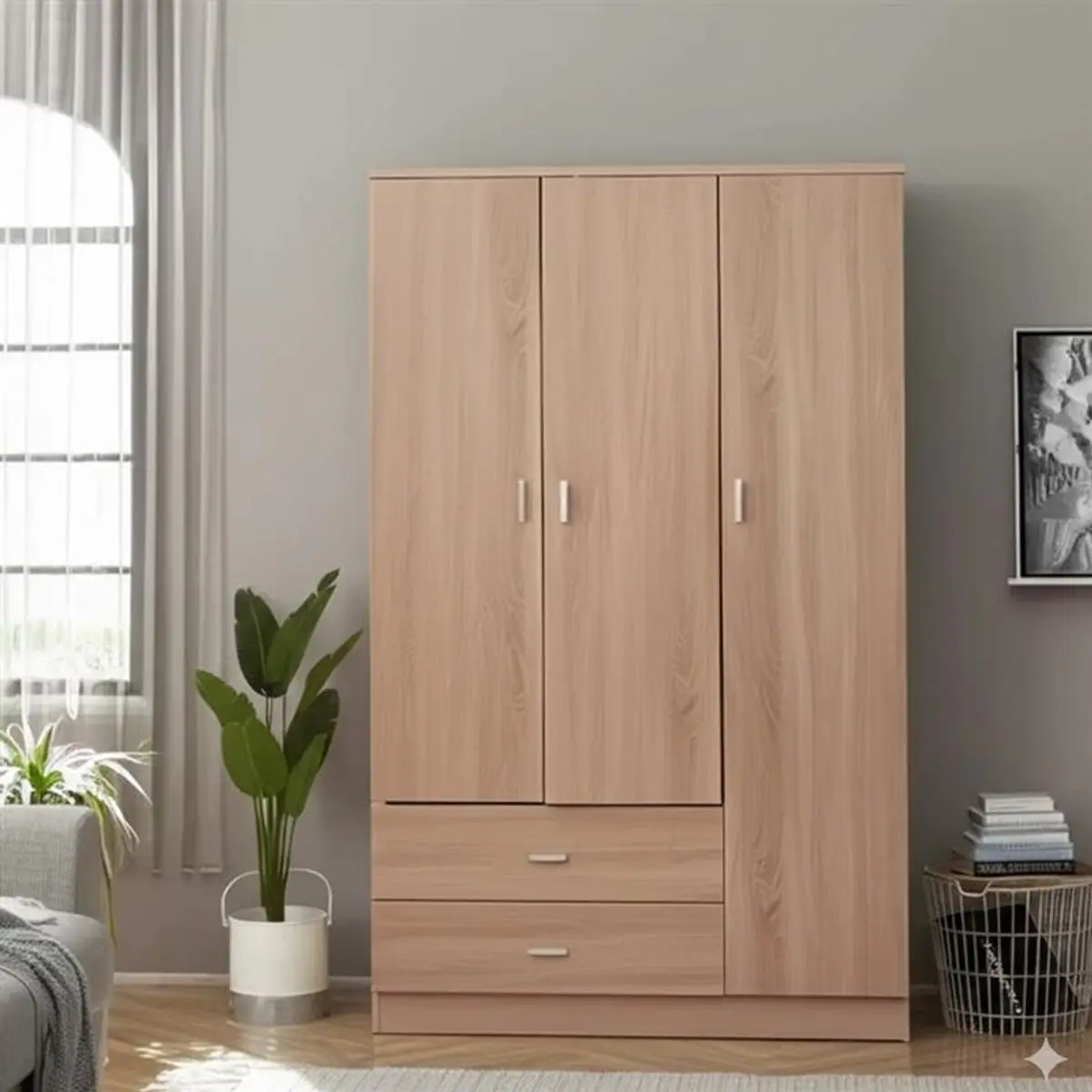 Armario Boreal 3 puertas + 2 cajones 180x90x42 cm