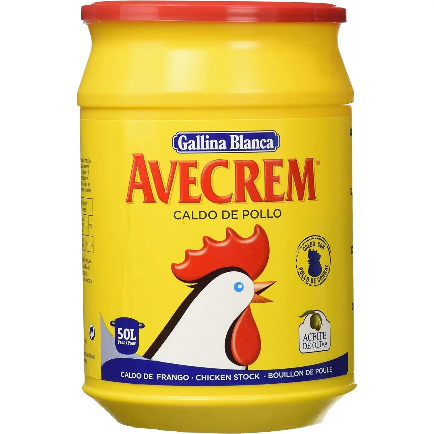 AVECREM Gallina Blanca, caldo de pollo formato hosteleria 1kg, SIN GLUTEN y con aceite de oliva.