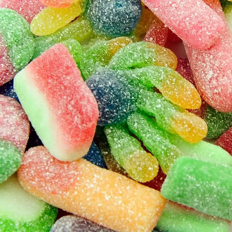 Mix vidal acid 1 kg - explosion of flavors: octopuses, watermelons, strawberries, fingers and kiwis (acidic puppets to enjoy without stopping)