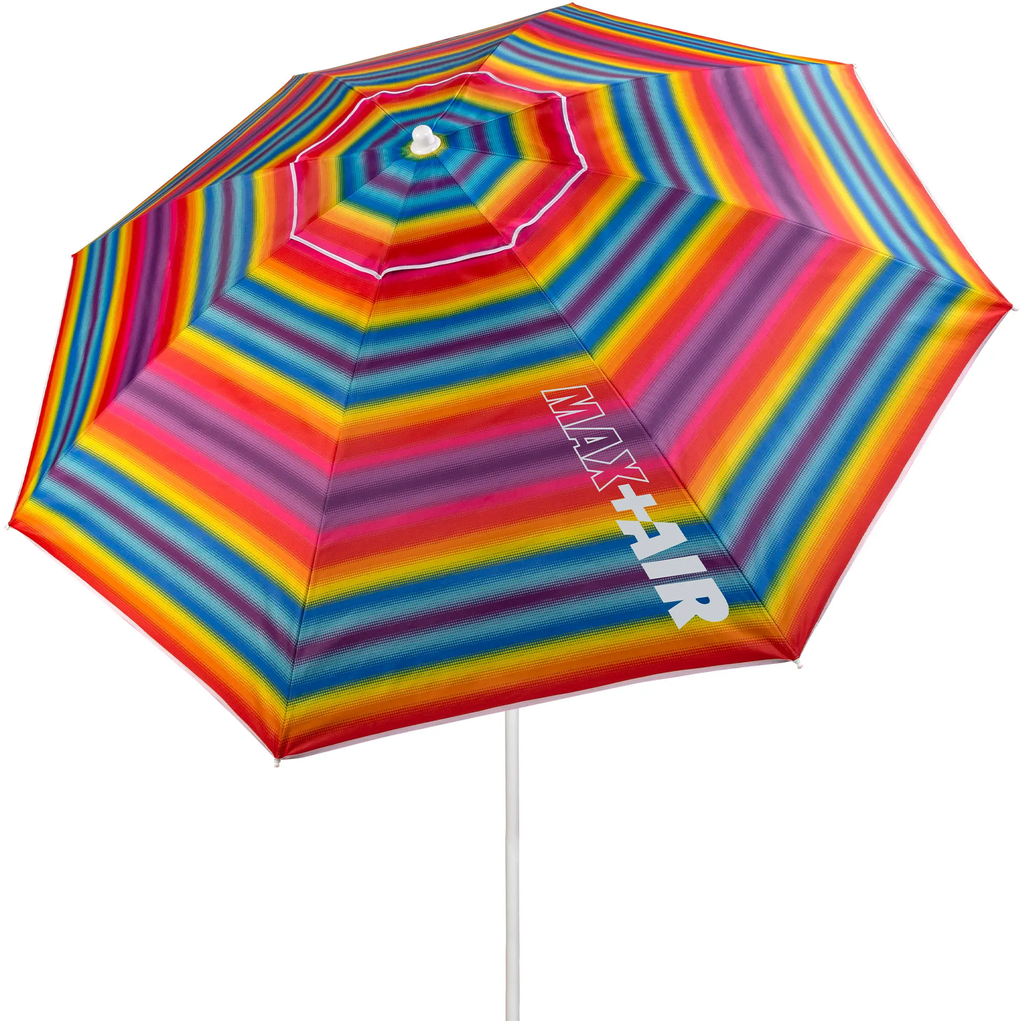 Aktive - Sombrilla  ANTIVIENTO de playa grande, Ø220 cm, Con techo de ventilación, protección UV 50, multicolor, mástil 28-32 mm, mástil flexible, incluye bolsa de transporte, Aktive Beach CALIDAD DE
