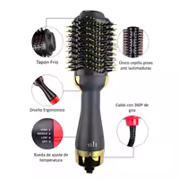 Cepillo secador y alisador de cabello Lolek 1000W dorado