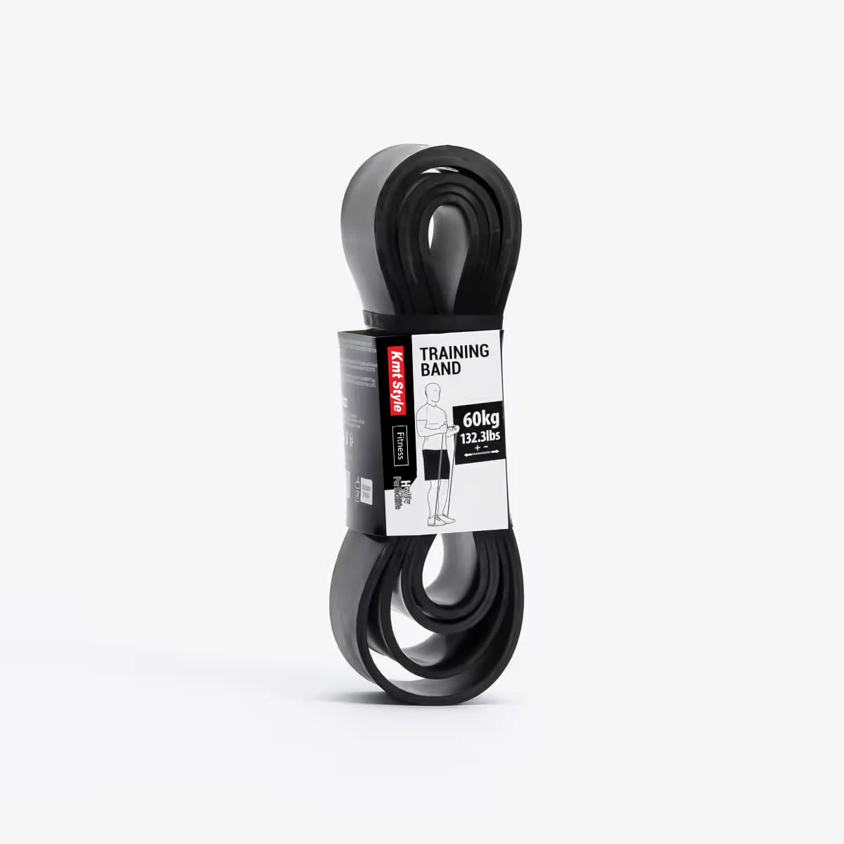 Banda elástica de resistencia para fitness negra, 60 kg crossfit, entrenamiento para hombres y mujeres,  Banda elástica 60 Kg cross-training musculación - training band Corength - KMT Style