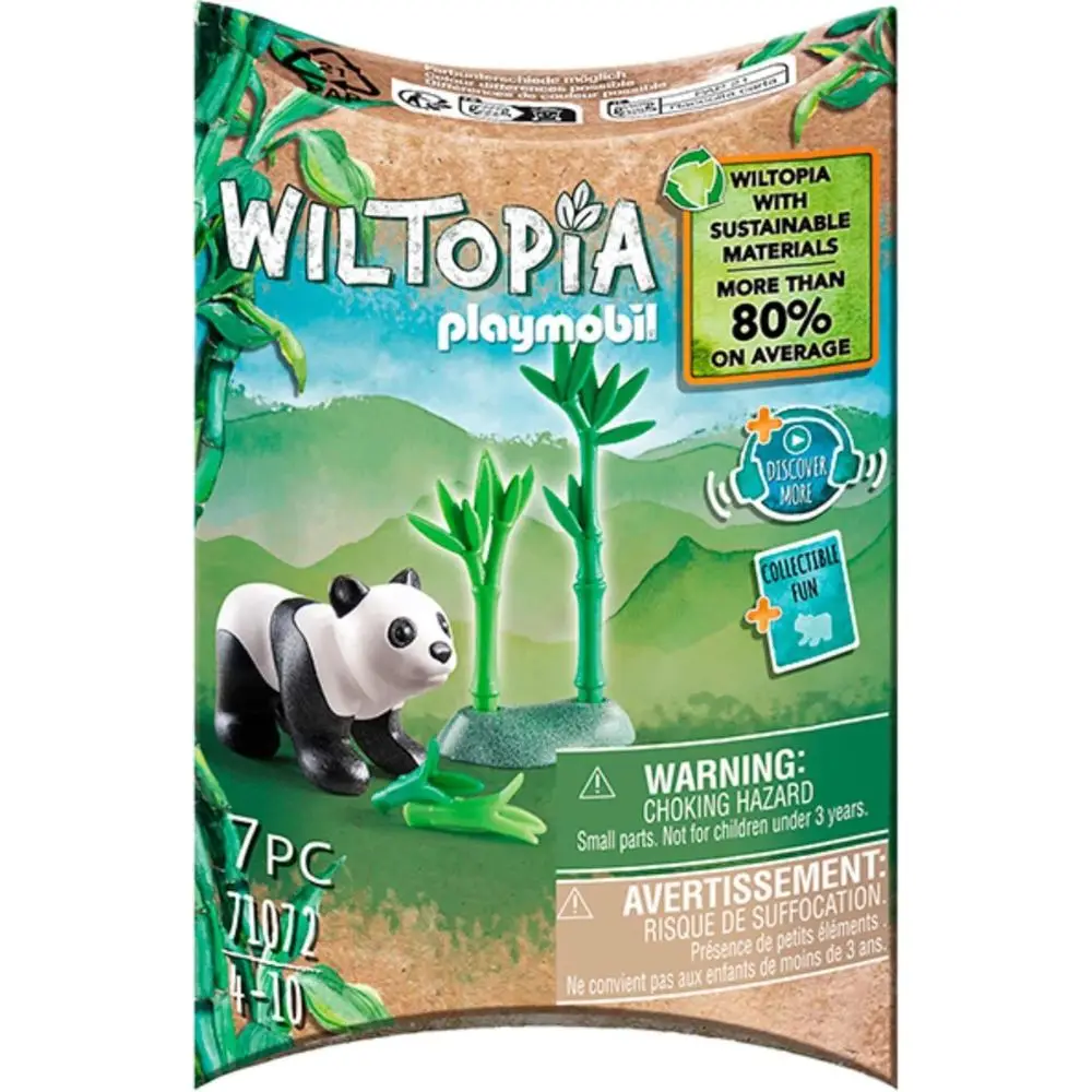 PLAYMOBIL Wiltopia oso panda joven, figura de animal de los bosques de bambú (71072)