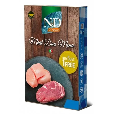 Farmina Nd Natural Meat Duo Menú Latas Para Gatos 6 X 70 Gr