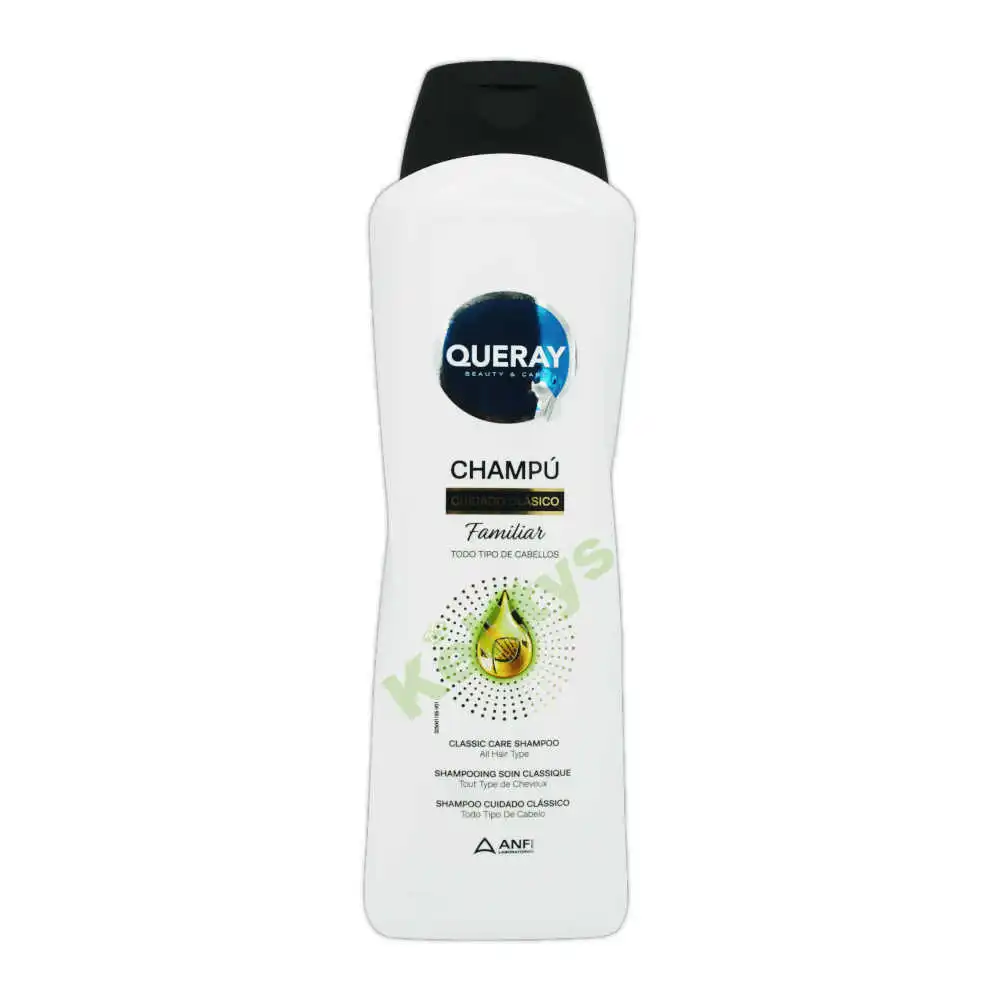 QUERAY Champú familiar cuidado clásico para todo tipo de cabellos 1000ml (9 Unidades)