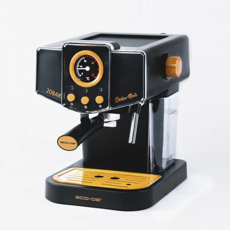 ECODE Espresso Delice Noir 20 bar pressure steamer 1.5 litre tank Mono/double dose ECO-419 DN eco-de temperature gauge