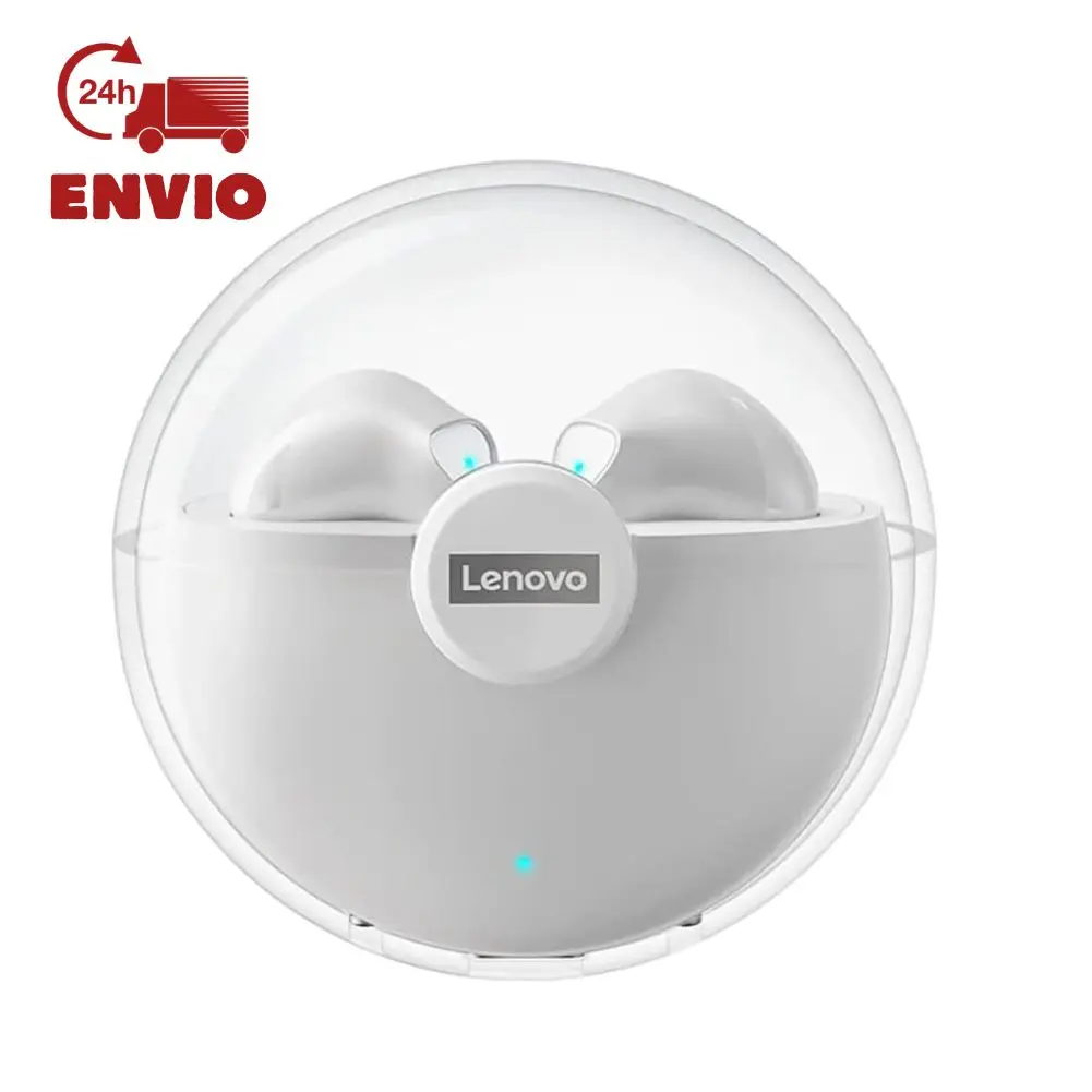 Lenovo LP80 TWS Wireless Bluetooth Headset 5.0, High Quality Stereo Audio, IPX5 Waterproof, RC Noise Reduction for Call and Music, Comfortable and Durable Design-White