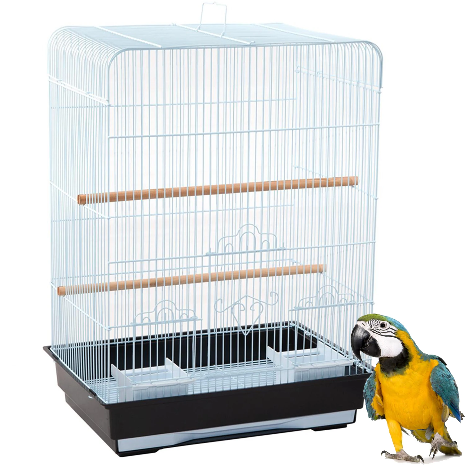 Jaula para Pájaro para Pajarera Periquito Canarios con Comedero Bebedero Saltado para Descanso Color al Azar BPS-1211