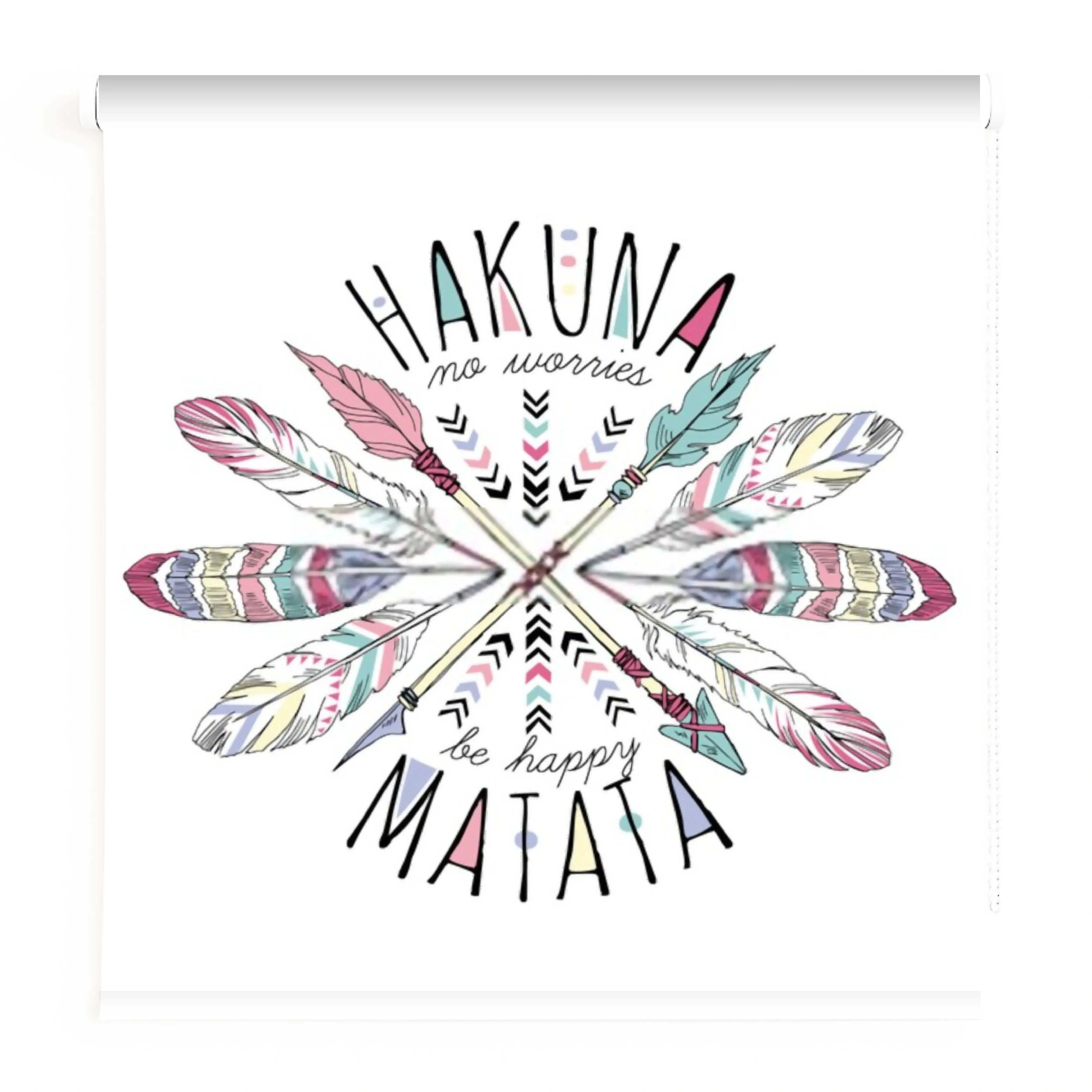 Estor boho Hakuna Matata – Cortina enrollable juvenil con frase positiva