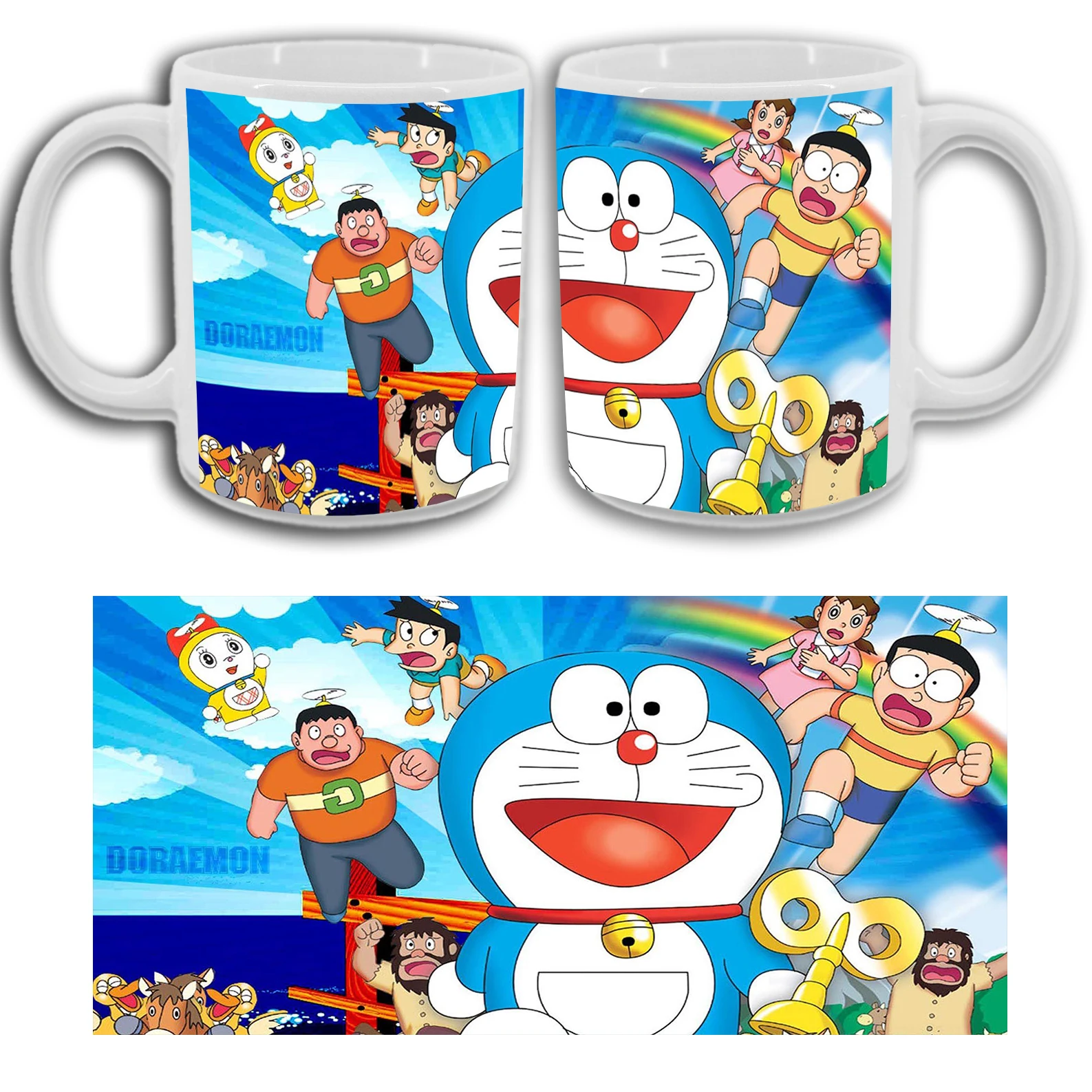 Doraemon Cup. Nobita. Shizuka. Takeshi. Suneo