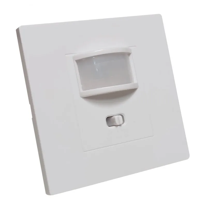 LED ATOMANT Detector de movimiento empotrable de pared con sensor lumínico regulable, alcance 10 m, medidas estándar compatibles con caja de pared, ideal para luces LED, control automático eficiente y