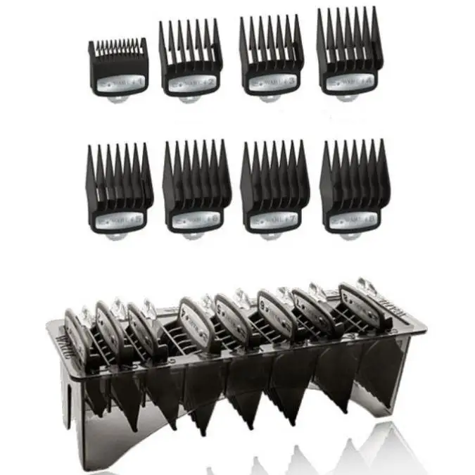 Kit Premium Wahl Combs with organizer and 8 Combs compatible with various Shavers