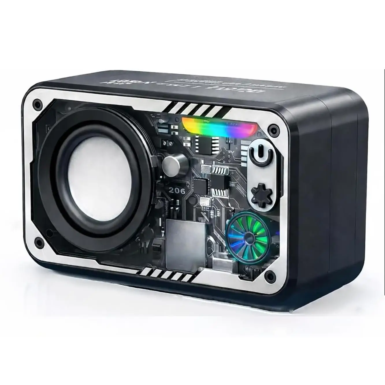 Mini altoparlante Bluetooth portatile 4 W con suono 3D e luci LED RGB sincronizzate alla musica, IPX5, Bluetooth 5.3, batteria 6 H, slot TF, ideale per spiaggia, viaggi, esterni – Nero