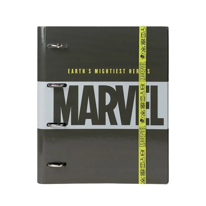 Marvel School 4-Ring A4 Binder, Cerdá, 26x4x32 cm, durable plastic folder ideal for organizing documents, perfect for school and office use, features a fun Marvel design for fans. - Product Main Image