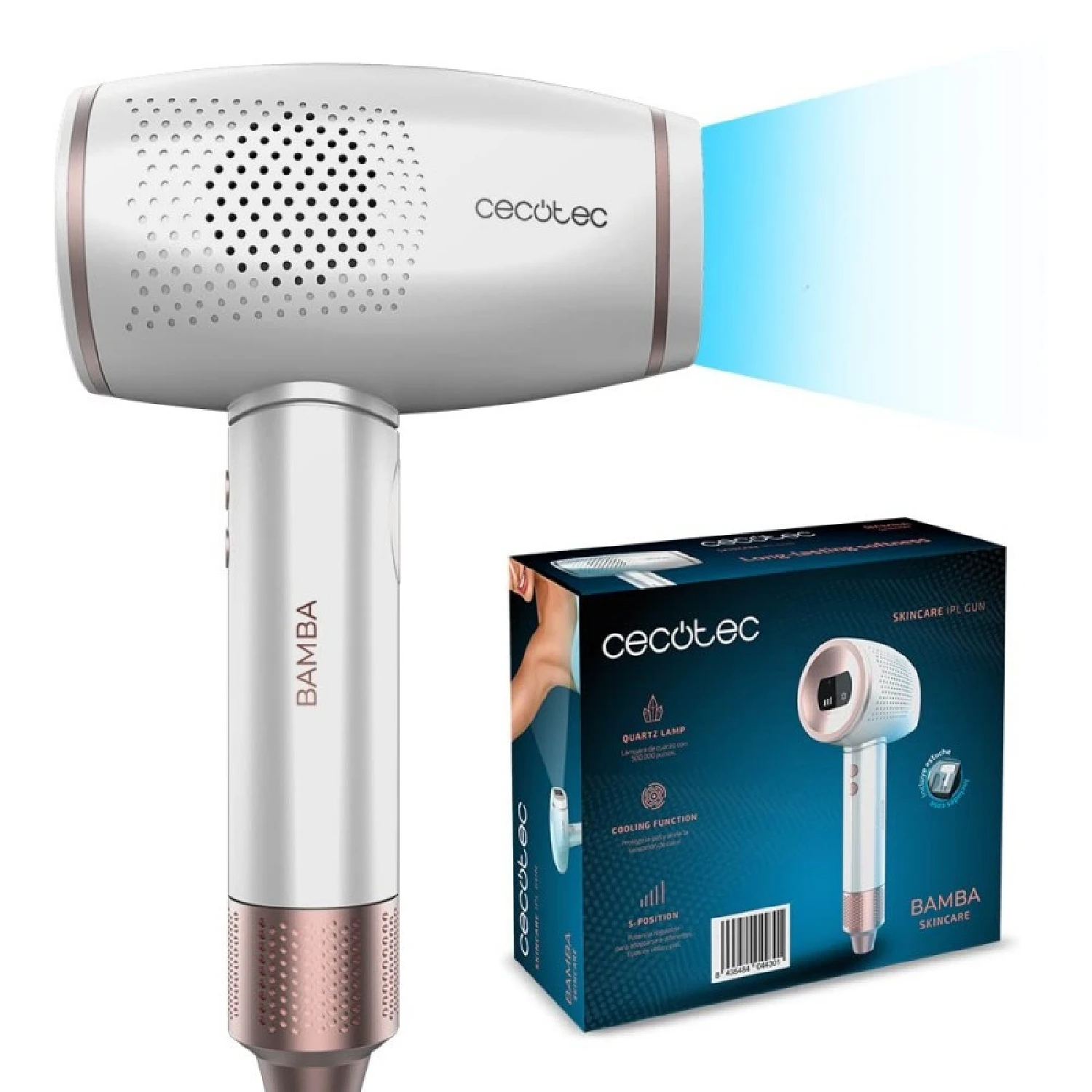 Cecotec Depiladora Ipl Skincare Con 500.000 Disparos Y Enfriamiento - Resultados Permanentes