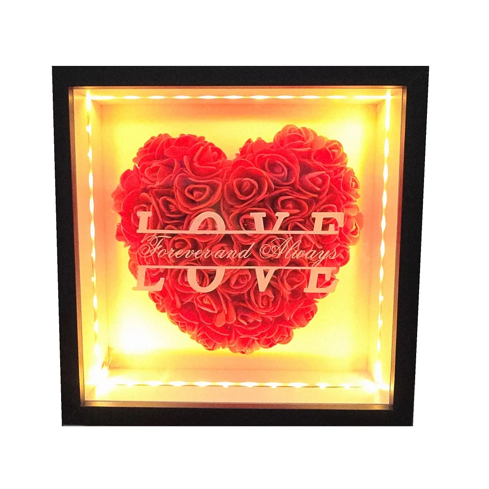 MARCO DE LOVE con luces LED,medida 21.5cm,te amo te quiero,Regalo Día de San Valentín,Decoracion Día de San Valentín,cm,fespu
