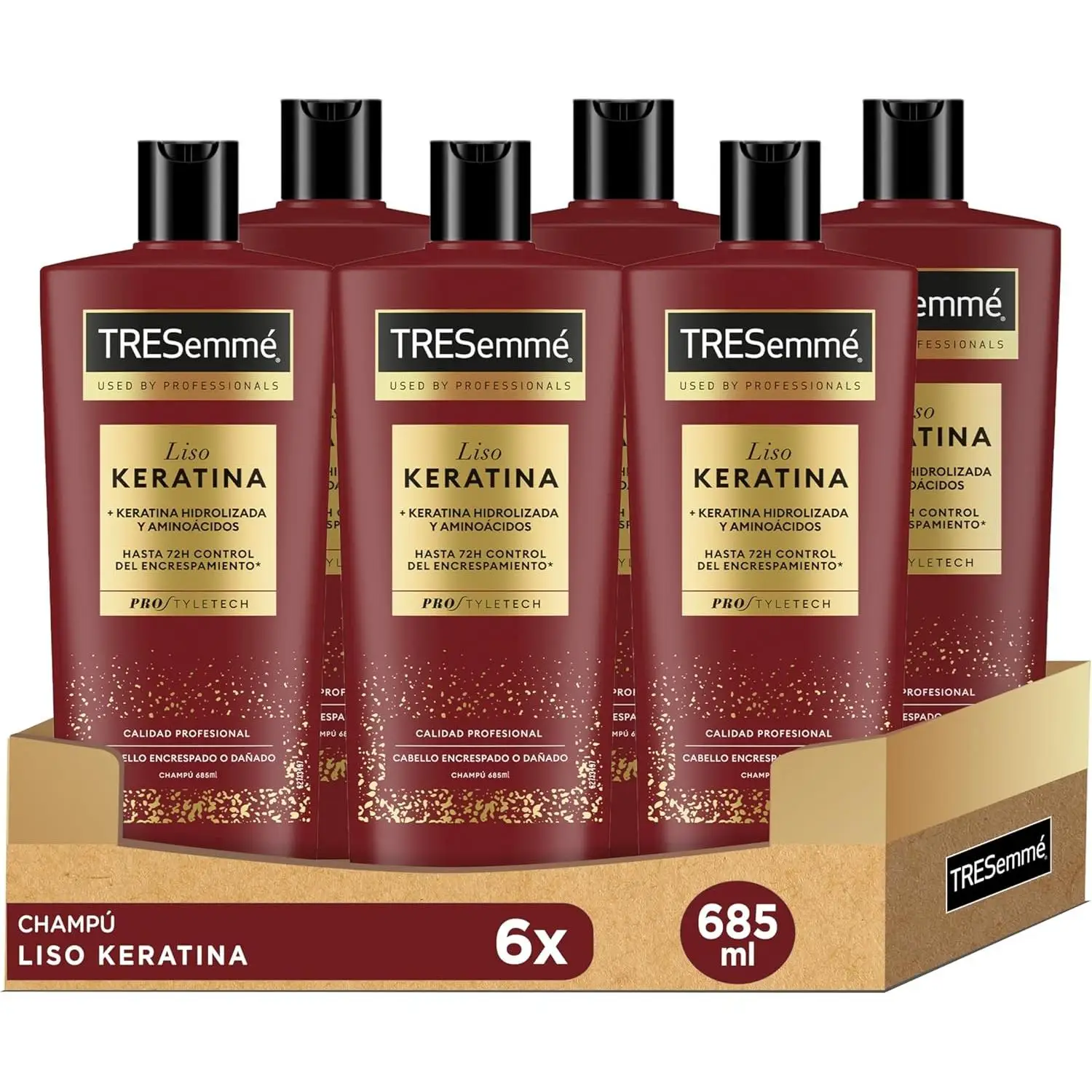 Champu Tresemme - Pack 6 Unid x 685 ml - 4 Modelos Disponibles: Liso y Sedoso - Liso Keratina - Cuidado Clasico - Ondas y Rizos. Pack Ahorro Champu TRESEMME
