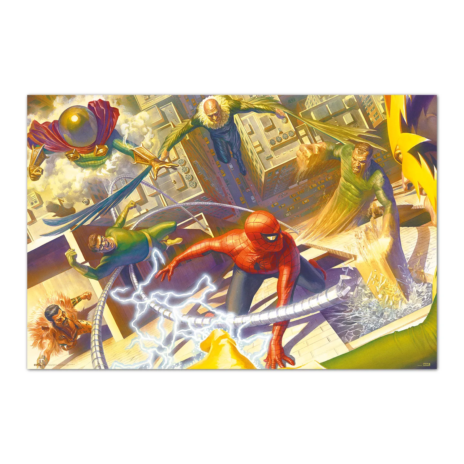 Grupo Erik Póster Marvel Spider Man, Spider Man VS The Sinister Six de Alex Ross - Lámina decorativa Marvel/Póster Spiderman - Marvel Merchandising - Producto con licencia oficial