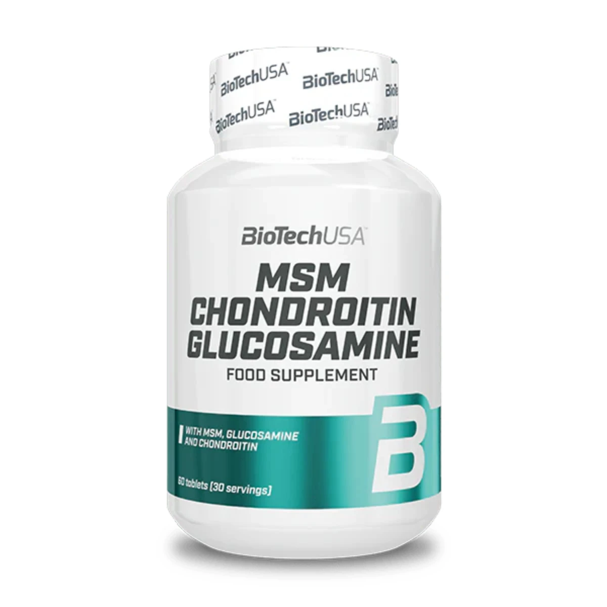 Biotech USA MSM Chondroitin Glucosamine - 60 tabls. Suplemento MSM Condroitina Glucosamina para articulaciones y huesos