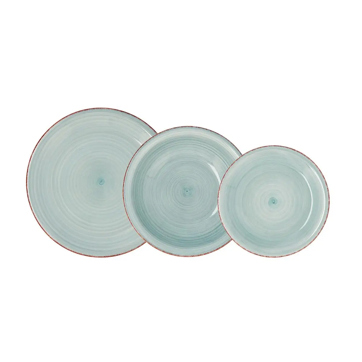 Vajilla de gres 18 piezas Vita de Quid para 6 personas - Colores Naturales y Vitales - Apta lavavajillas y microonas y apilable - Plato llano hondo y 