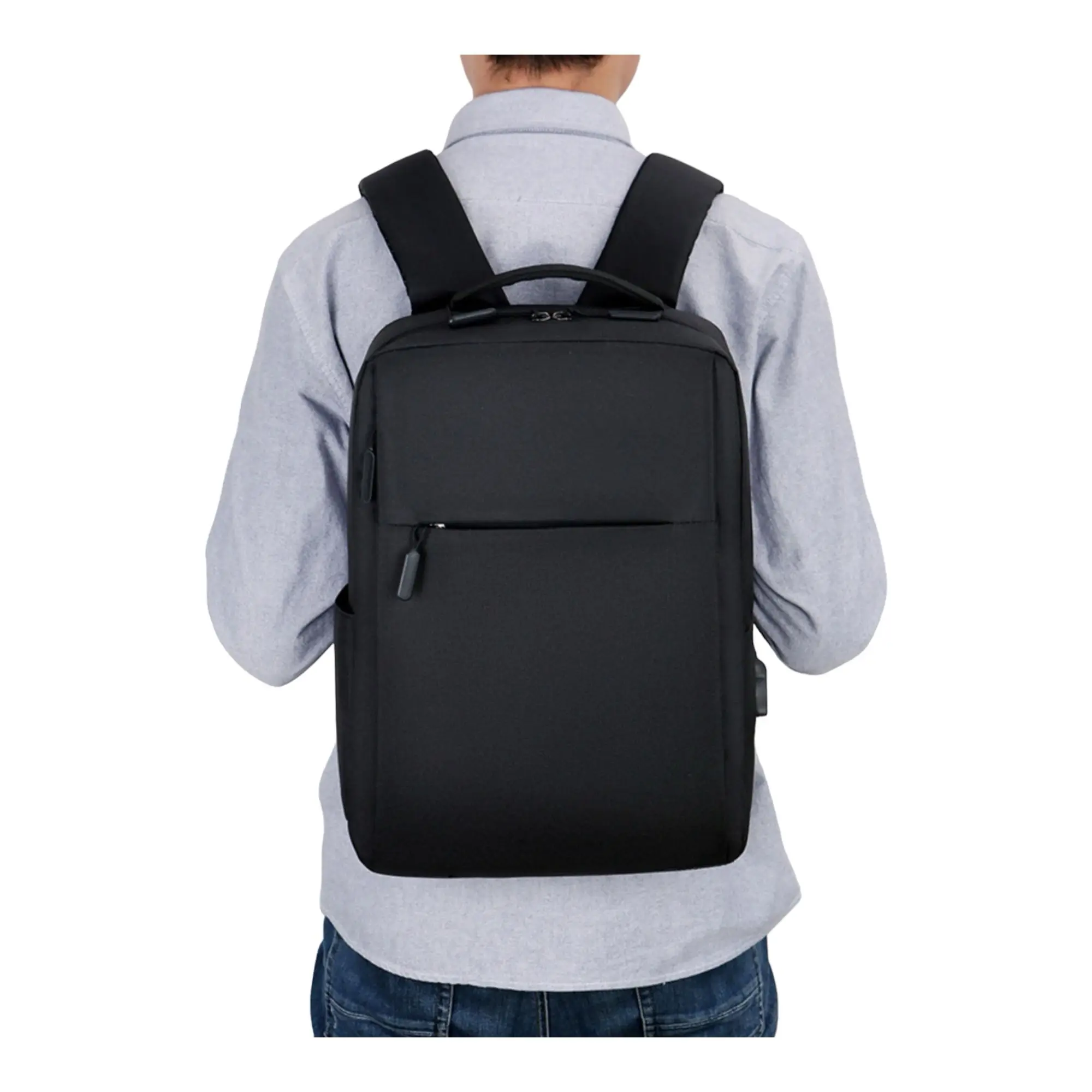 Laptop Backpack with USB Charging Cable, Multi-functional, Anti-theft, Various Colors, Perfect for Students and Tablets, Made from Durable Nylon and PU Leather.