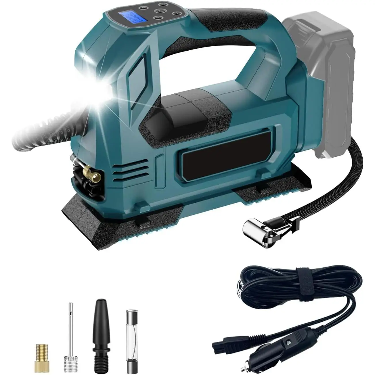 Wireless Electric air pump car tire inflator air compressor inflatable pump with LED for Makita 18V battery DC current Electric air pump