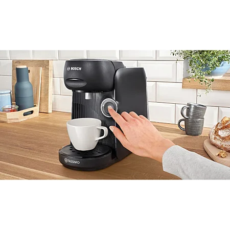 Bosch TASSIMO FINESSE TAS16B2 Coffee Maker, Monodosis, 1400W, 3.3 Bar Pressure, 0.7L Capacity, Black with Automatic Cleaning Function, Ideal for Quick Coffee Preparation.