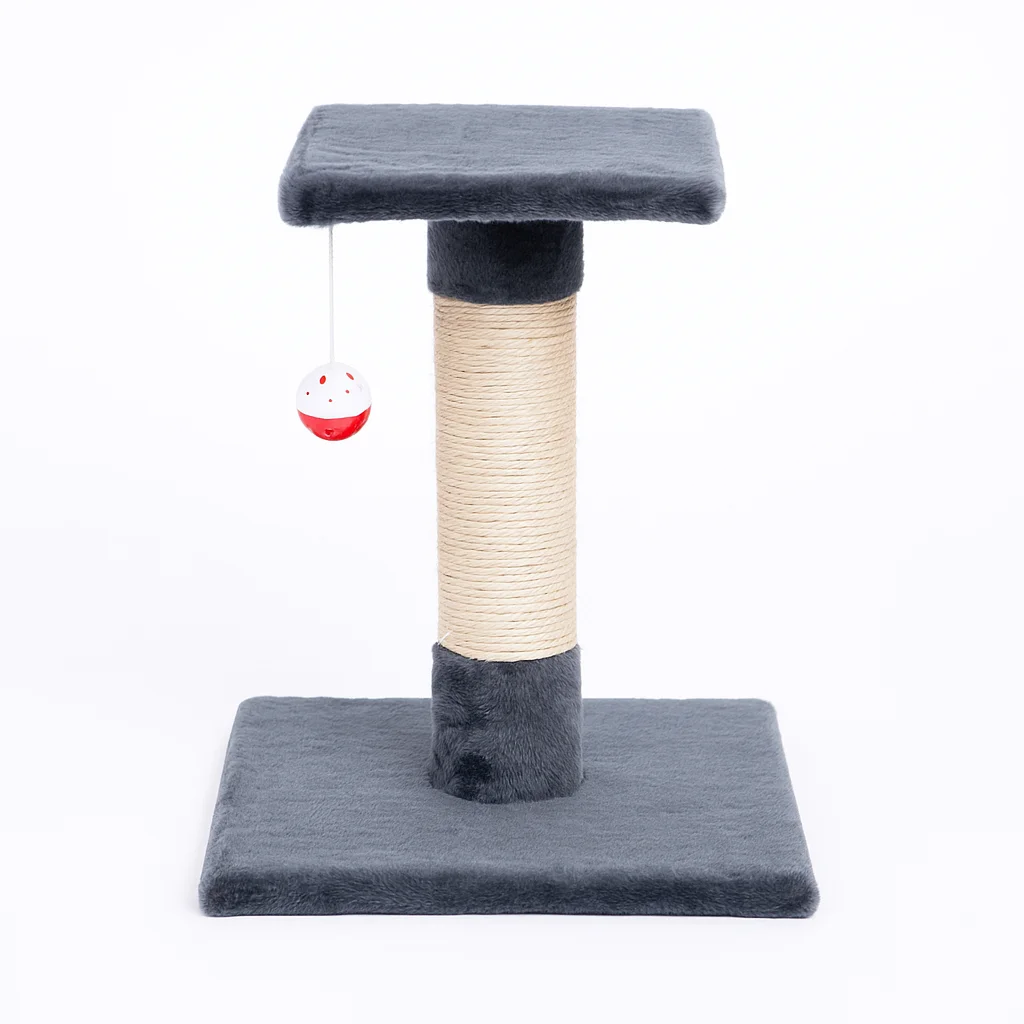 Sweet Home Cama para Gatos Con Rascador y Un Nivele - Rascador con Juguete Para Gato Gris - Pets Family