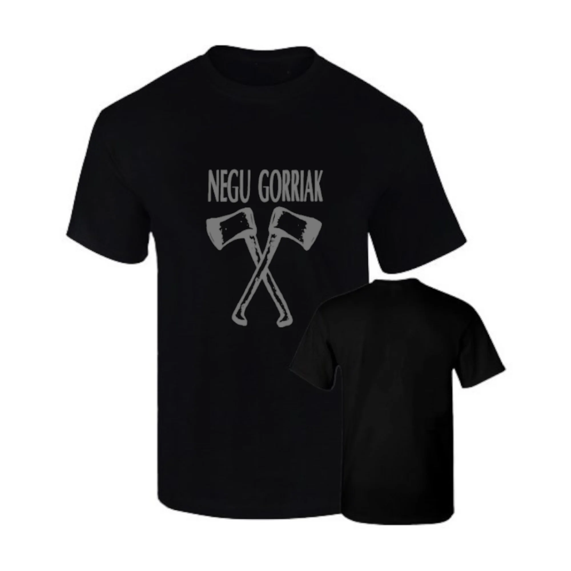 BCC Premium Negu Gorriak Rock T-Shirt with Silver Print, 100% Cotton, 190g/m², Unisex Short Sleeve, High-Quality Polyflex Print, Ideal for Autumn/Winter, Perfect for Rock Music Fans and Casual Wear. #1