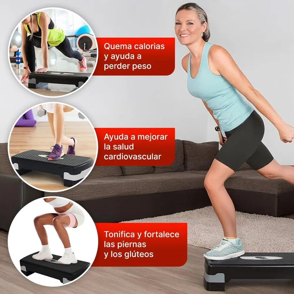 Aerobic step for fitness board platform stepper sport gym height adjustable 2 levels load 100kg #4